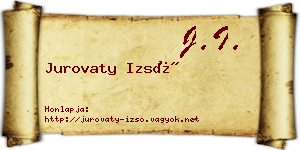 Jurovaty Izsó névjegykártya
